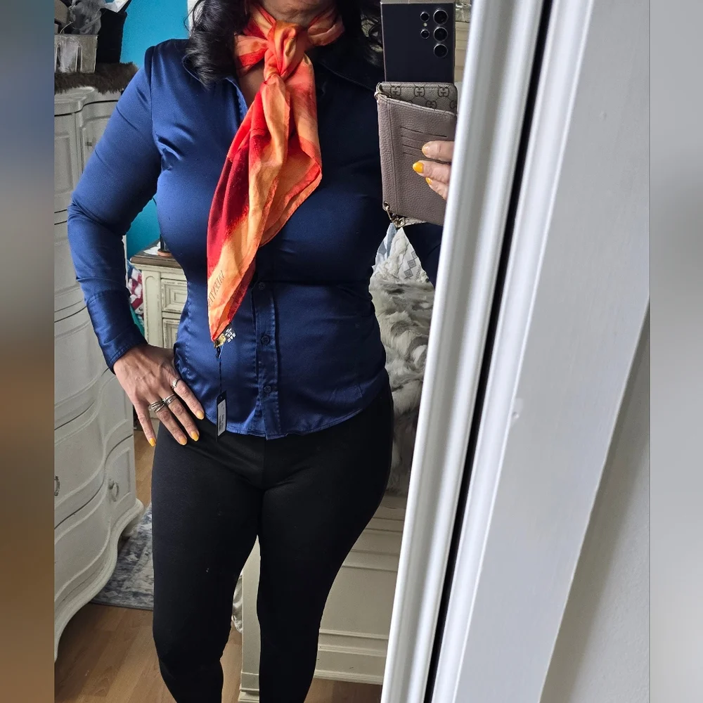 Valentino orange and red Silk Scarf